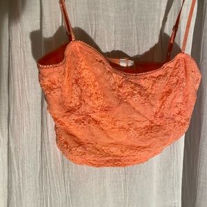 laced Bra-top Coral/Orange